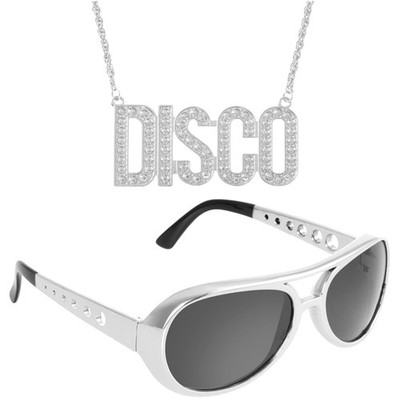 2er Fette Gangster Kette & Brille Silber 70er 80er 90er Hustler Rapper Hiphop...
