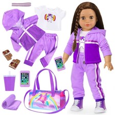 Ropa y accesorios para muñecas Ecore Fun de 18 pulgadas - Conjunto de traje deportivo, 10 piezas niña...