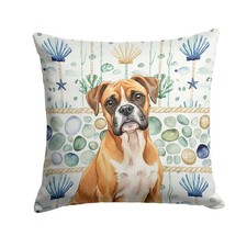 Caroline's Treasures Boxer Coastal Sea Glass Throw Pillow WDK6936PW1414