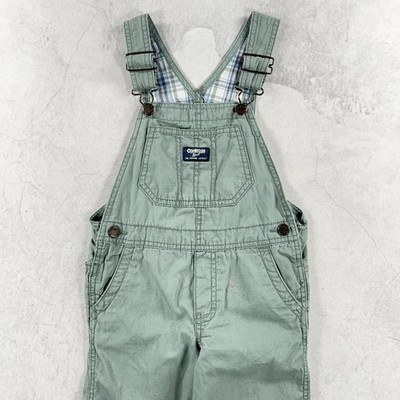 OshKosh B'gosh Latzhose Kinder 4 Jahre grün Tartan gefüttert Retro Latzhose