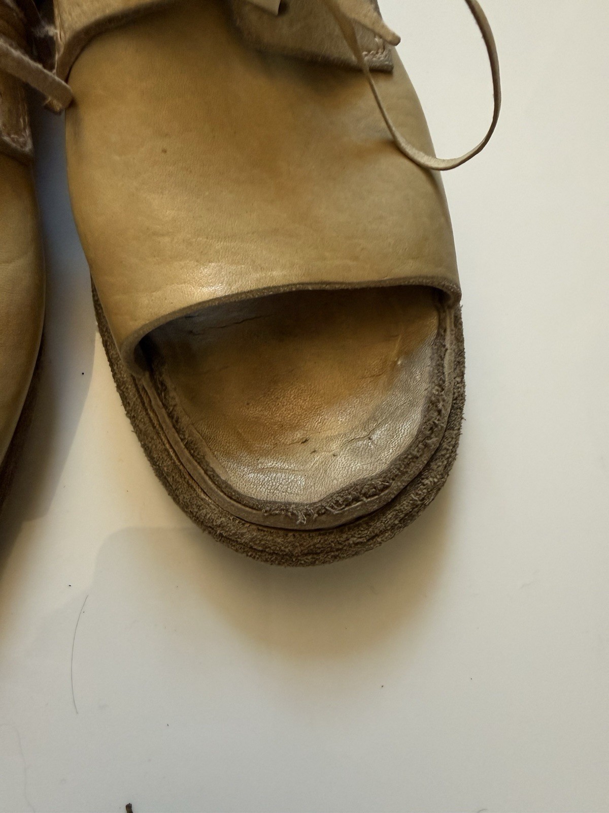 Guidi Open Toe Oxford Lace Ups IT36 Rare Tan/Beige Leather image 8