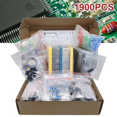 Elektronik Bauteil Sets Sortiment Kondensatoren LED Transistoren Widerstände PCB