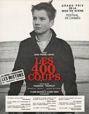 Fran&ccedil;ois Truffaut 400 BLOWS LES 400 COUPS Original press sheet #152701