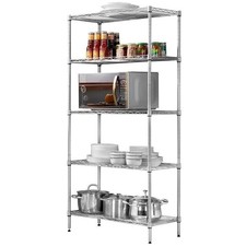 High Quality 5 Tier Wire Shelving Rack Adjustable Shelf Storage Organizer Steel