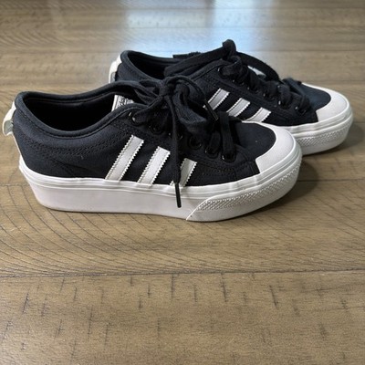 Adidas Nizza Black White Platform Lace Sneakers SIZE 6.5 EUC CLEAN