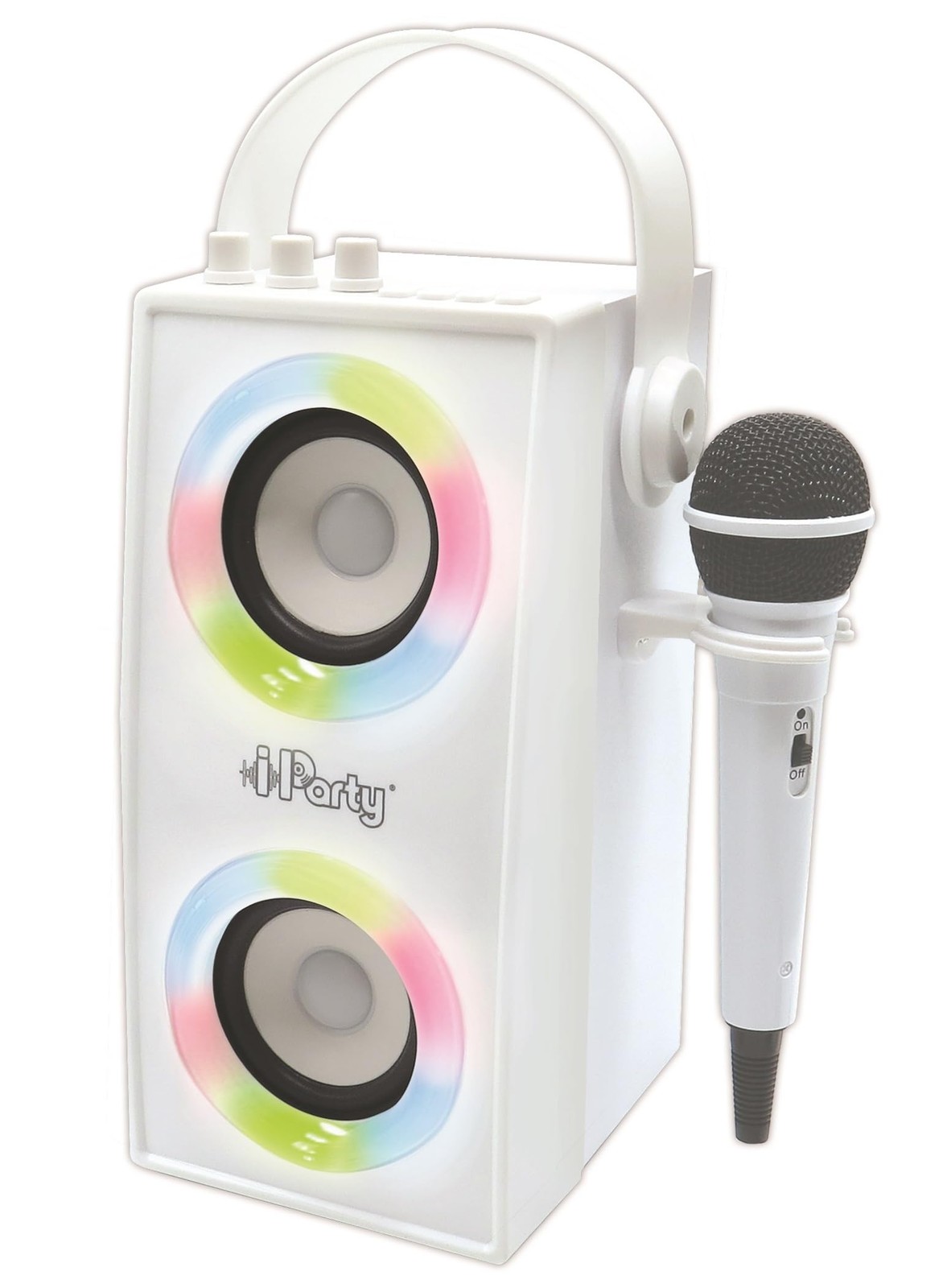 iParty Enceinte Bluetooth lumineuse noire avec micro karaoké portable sans fil