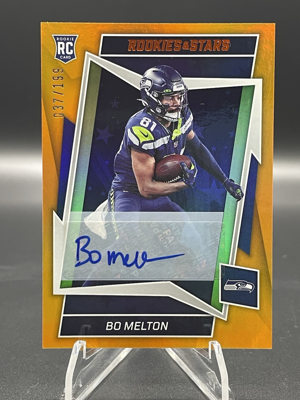 Bo Melton Panini Rookies & Stars #161 Signature-Orange