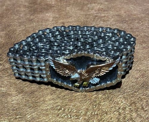 Vintage Harley Davidson Chain Belt Eagle Buckle 41" rare Long size! Vintage 1984