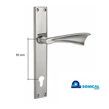 MANIGLIA ZIRAL FARFALLA SU PLACCA  QUADRO 8 MM DISTANZA 85 MM FORO YALE CROMO -