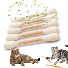 Lramkuy Cotton Swabs Cat Toys with Catnip 6 Pk Giant Kitten Chew Sticks for D
