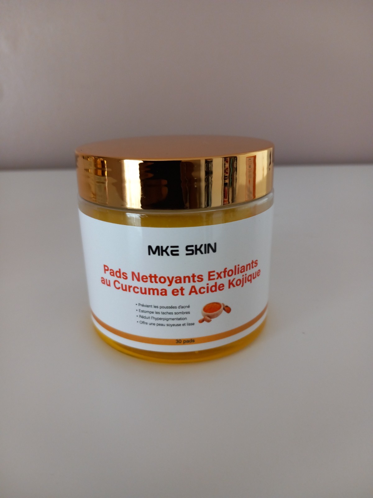 Pads MKE exfoliants éclat turmeric atténuer taches et imperfections