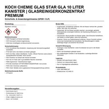 Koch Chemie Glasreiniger Glas Star Gla 10l Kanister Glas Reiniger Konzentrat