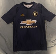 adidas Manchester United Soccer Jersey Navy Gold Size L Chevrolet Sponsor