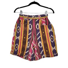 Vintage Gitano Aztec Western Country High Waist Denim Shorts Mom Sz 6