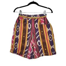 Vintage Gitano Aztec Western Country High Waist Denim Shorts Mom Sz 6