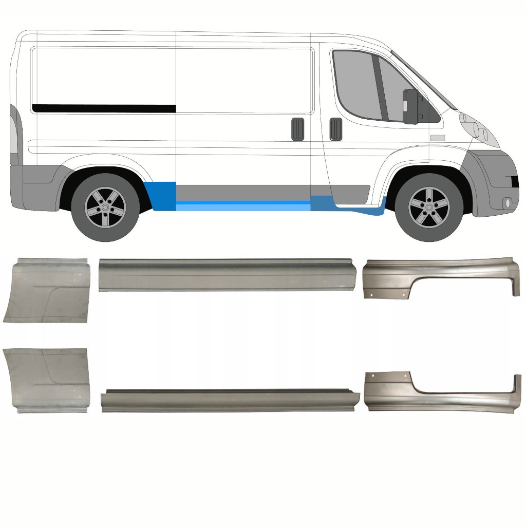Sill and rear wing repair panel for Peugeot Boxer 2006-2014 / Left+Right / Set