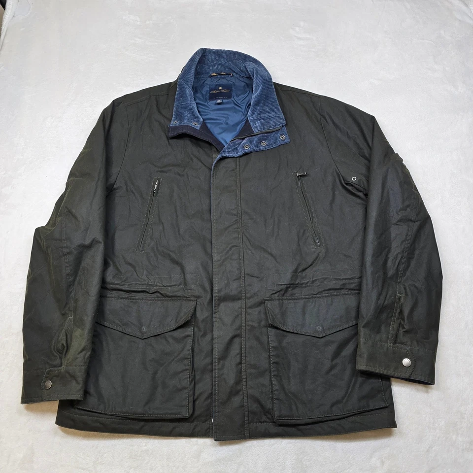 Chaqueta de Campo Brooks Brothers Algodón Encerado Hombres XL Verde Oliva Termore Hecha en Italia Foto 2 de 4