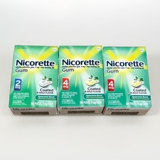 Nicorette LOT 4mg 2 mg 3 BOXES Spearmint Burst Gum CHECK EXP SEE PHOTOS