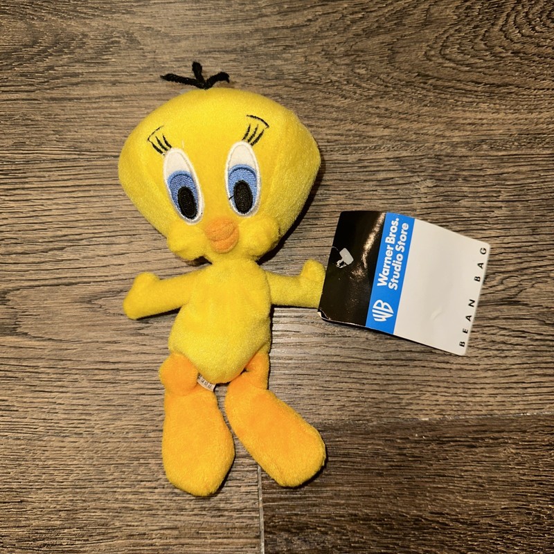 8" Vintage 1997 Tweety Bird Warner Bros Studio Store Bean Bag Plush With Tags