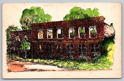 Vintage 1948 Ruins of Gold Rush Buildings at Eldorado California Postcard