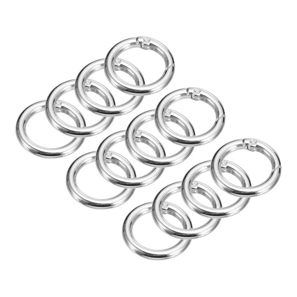 "Runde O-Ringe Mit Feder, 20 StüCk, 0,9\" Od Schnappschnallen-Clips, Silberfarben"-image
