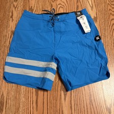Hurley Phantom Block Party Renegade 18  Boardshorts Blue Herculean Mens 30 NWT