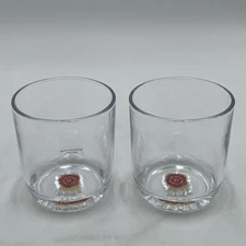 2 Jim Beam Spirit Whiskey Bourbon Tumbler Round Shaped Heavy Glasses Cups