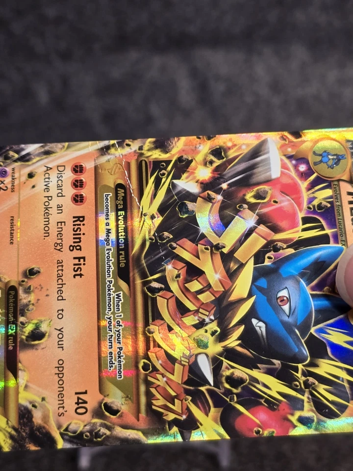 Pokemon TCG Secret Rare HP/Damaged 113/111 M Lucario EX XY Furious Fists - Image 4 of 4