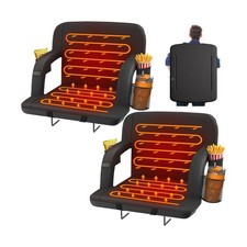 HOPERAN 25" 2pcs Dual-Sided Heated Stadium Seats for Bleachers with Back Supp...