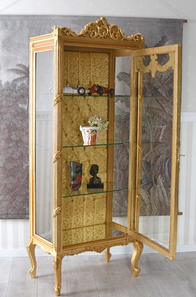Standvitrine Barock Schrank Vitrine Antik Standregal Glas Vitrinenschrank - Bild 2 von 4