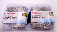 Two Packs Officemate Small 3 Size Paper Clips, Silver, 200 in each Pack 97219