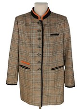 M&uuml;nchner Manufaktur Damen Tweedjacke Mantel Braun Orange Wolle Moon Tweed Gr.XXL