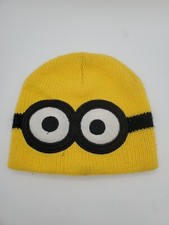 Despicable Me Minion Made Knit Beanie Cap Hat Size Youth 9" W x 7.5 H - RARE