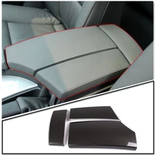 ABS Carbon Fiber Armrest Box Protective Cover Trim For BMW 5 Series 2004-2010