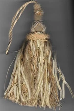 7&1/2" GOLD KEY TASSEL HOME DECORATING FABRIC TRIM LOT OF 2