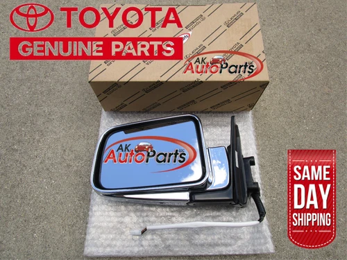 89 - 95 TOYOTA PICKUP FRONT LEFT SIDE POWER DOOR MIRROR OEM BRAND NEW CHROME
