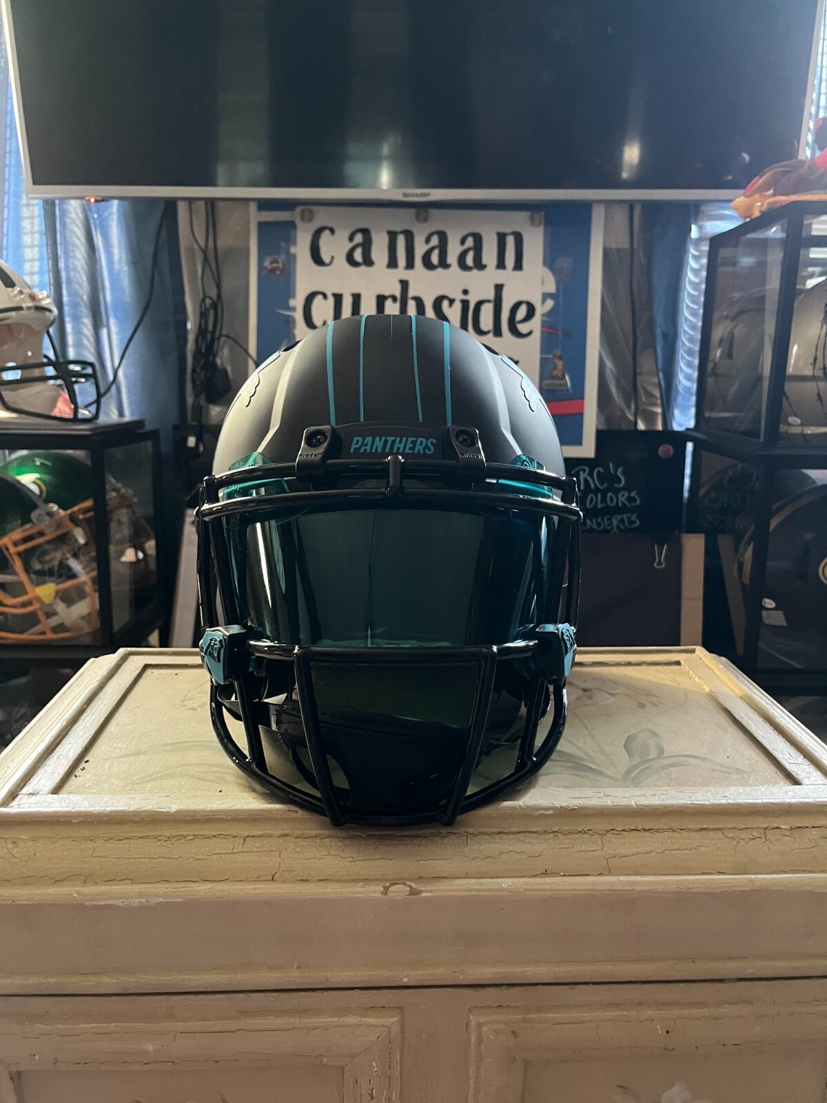 Christian McCaffrey Autographed Signed Carolina Panthers FULL SIZE HELMET BECKETT 