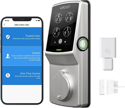 Lockly Secure Pro Deadbolt Edition SATIN NICKEL Smart Lock FINGERPRINT  New