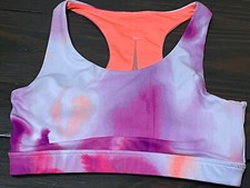 Avia Youth Girls Sports Bra Tie Dye Purple Orange White Size M 7-8 Racerback