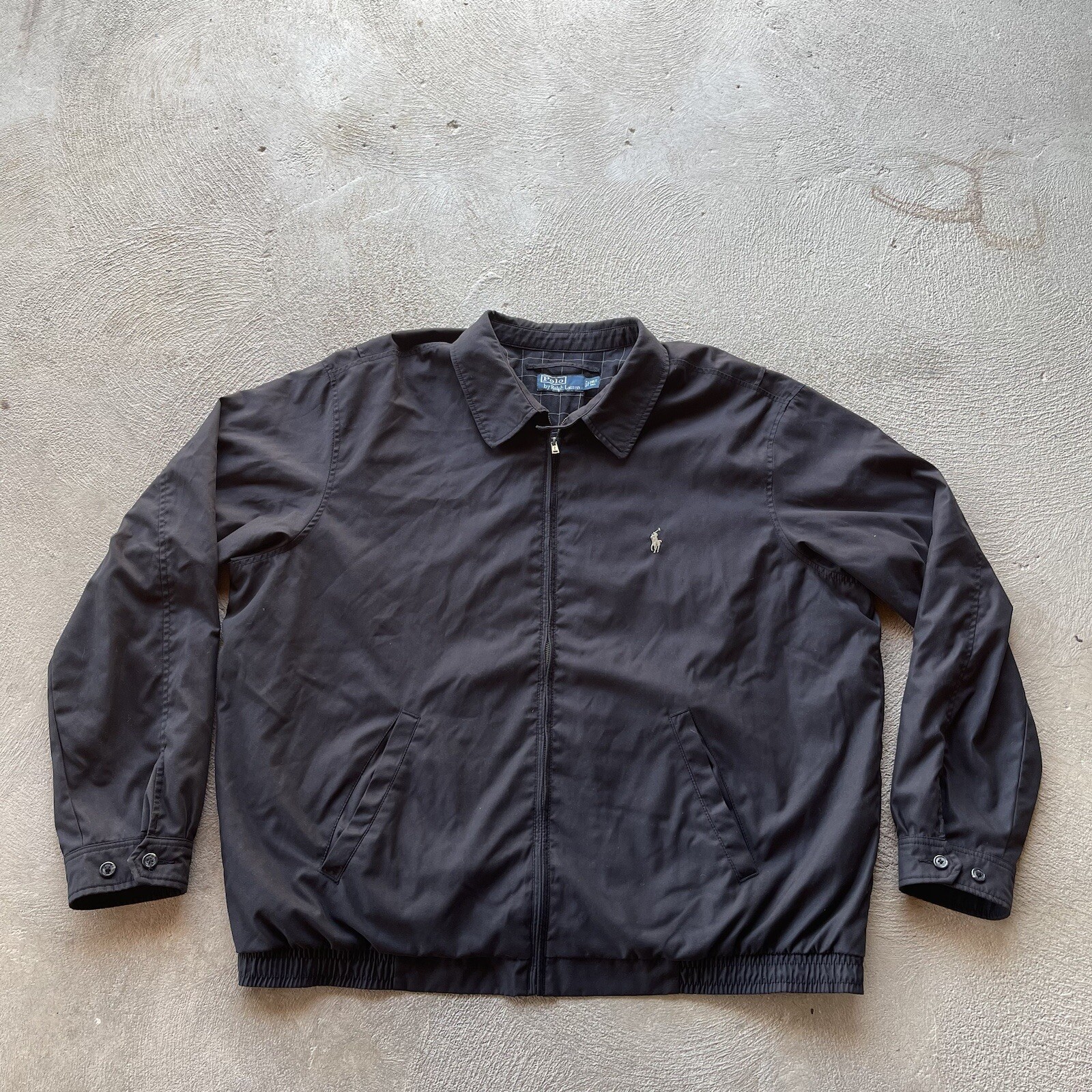 Polo Ralph Lauren Giacca Uomo 2XLT Nero Harrington Zip Up Bomber Pony Basic