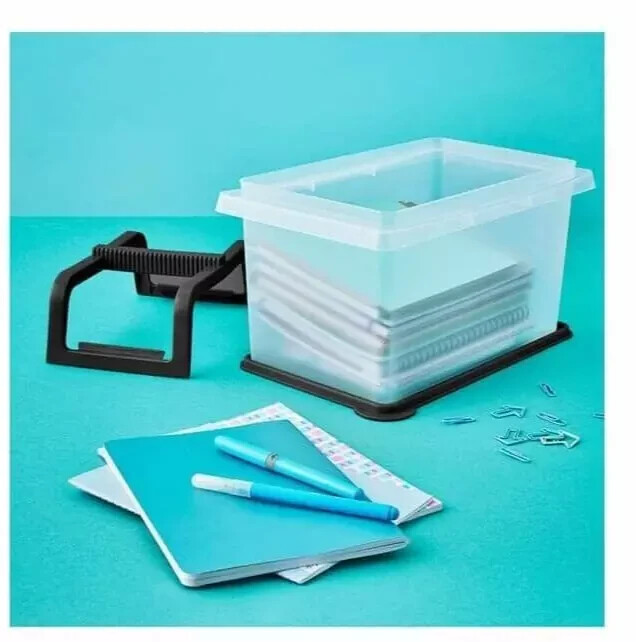 Tupperware Carry All Small Rectangle with Handle 28 Cups Clear