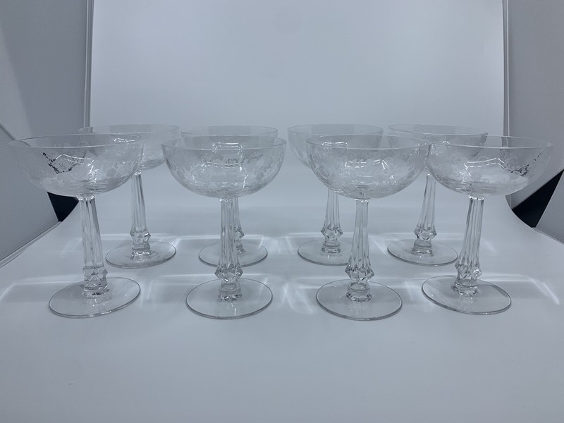 Tiffin Franciscan Springtime Champagne/Sherbet Glasses Set of 8
