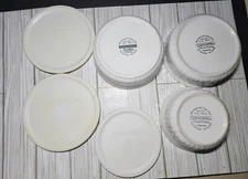 Corning Ware 3 French White Bowls, 2 24 oz 708mL & 1 16oz 473mL Round Lids Lot