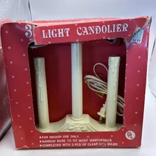 Vintage Christmas Candolier Candelabra  Plastic Electric Drip Candle Set Of 2