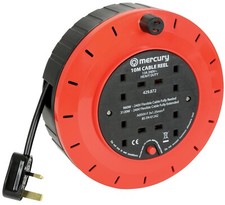 4 Gang Socket 10M 13A Amps Extension Reel Thermal Cut Out for Garden Outdoor