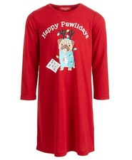 Family PJs Matching Kids Happy Pawlidays Christmas Sleep Shirt 6-7 Small 5812