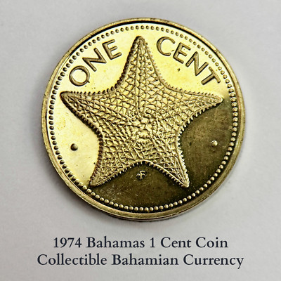 1974 Bahamas 1 Cent Coin-Proof – Starfish Design | Collectible