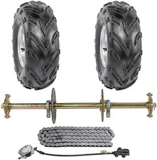 32" Go Kart Rear Axle Kit w/ 7" Wheels Tire  Brake 420 Sprocket Hub Trike ATV