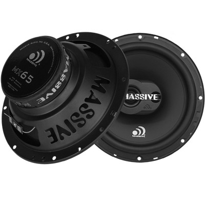 Pair Massive Audio MX65 250 Watt 6.5'' 3-Way Coaxial Speakers 6-1/2'' W/ Grilles