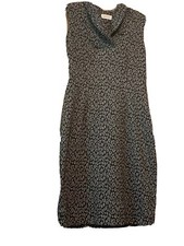 Calvin Klein Dress Size 8 Black With Siver Animal Print Sleeveless E276